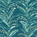 Escapade Epopee Vinyl Wallpaper - Peacock Blue & Gold - Discontinuing