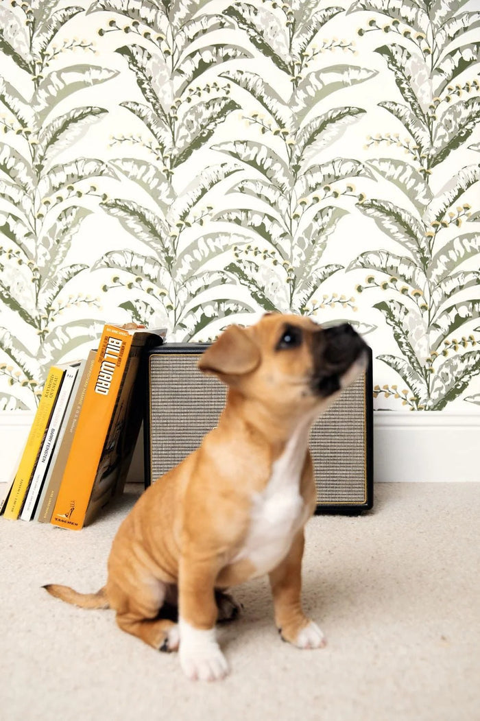 Escapade Epopee Vinyl Wallpaper - Sage Green - Discontinuing