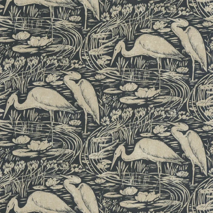 Euphrate – Heron Vinyl Wallpaper – Ink