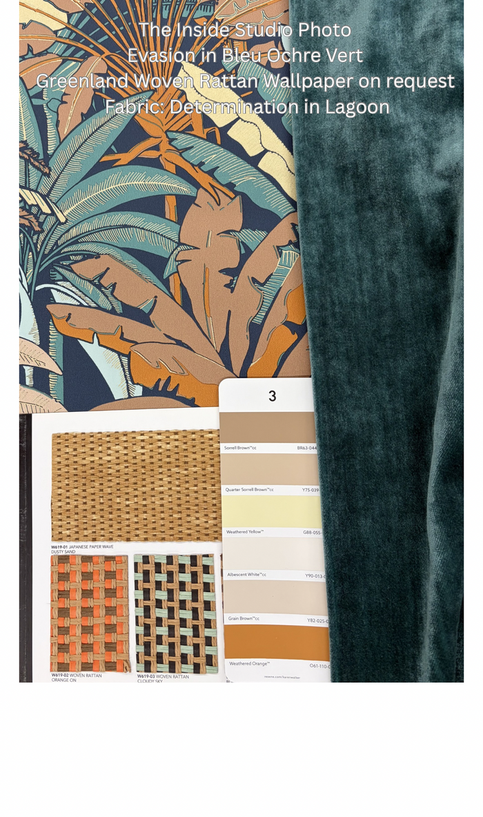 Evasion Jungle Vinyl Wallpaper - Blue Orange Gold