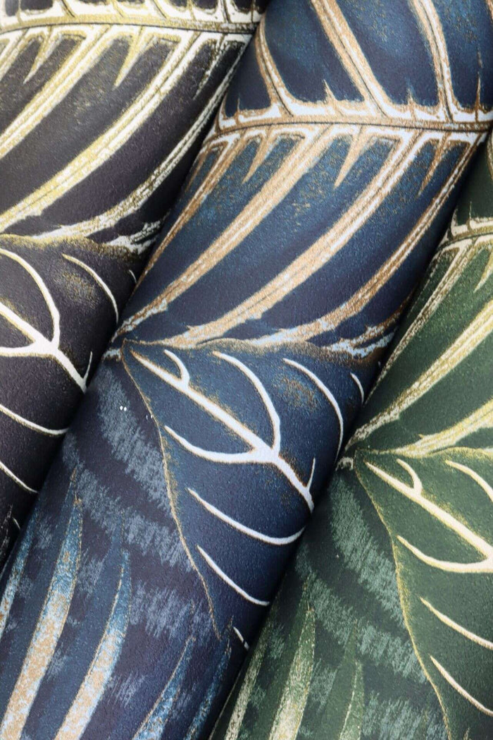 Exotic Leaves Wallpaper - Black and Gold