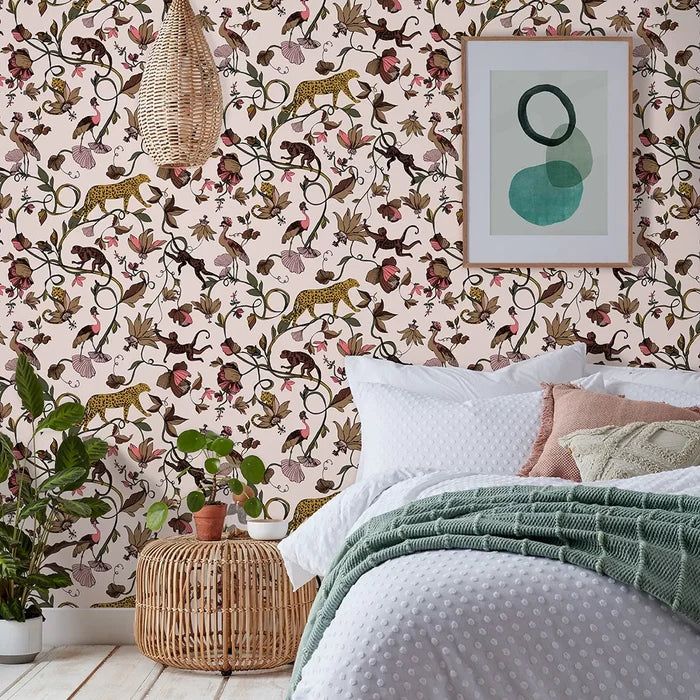 Exotic Wildlings Wallpaper - Pink - Discontinuing