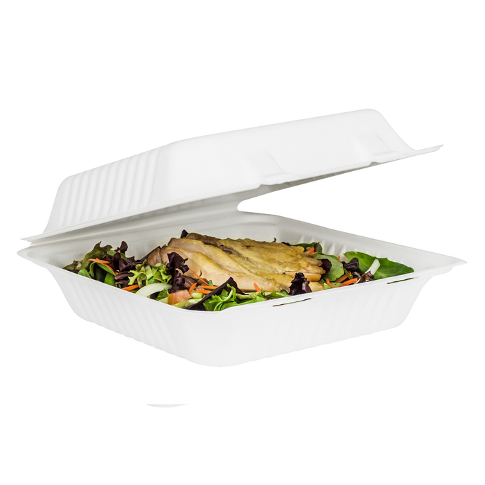 Extra Large Compostable Food Container - Karat Earth 9x9 Bagasse Containers - 200 ct-To-Go Packaging-Karat-Restaurant Supply Drop