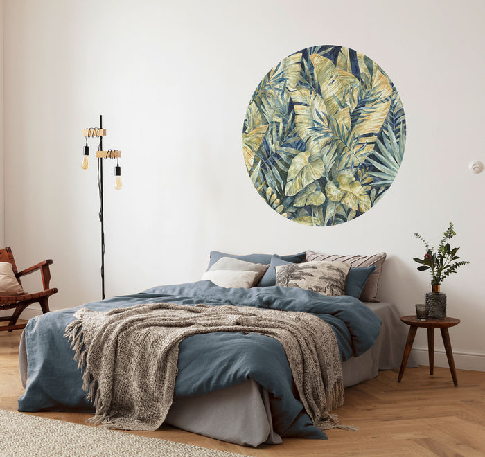 Feuilles Tropicales - Circular Mural - Self Adhesive