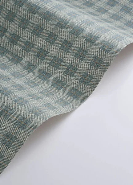 Fitting Room - Checks Wallpaper - Bleu Canard