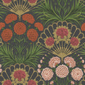 Flamenco Fan Wallpaper - Dark Tangerine and Metallic Gold On Black