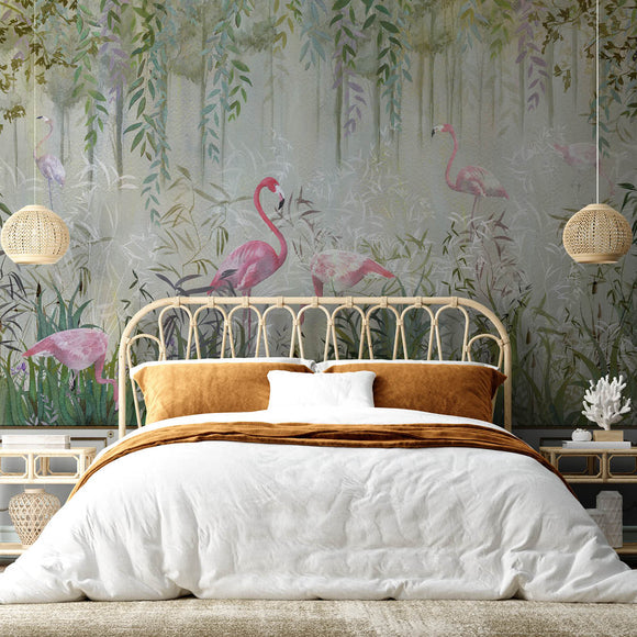 Flamingos Garden Customisable Mural {per m2}