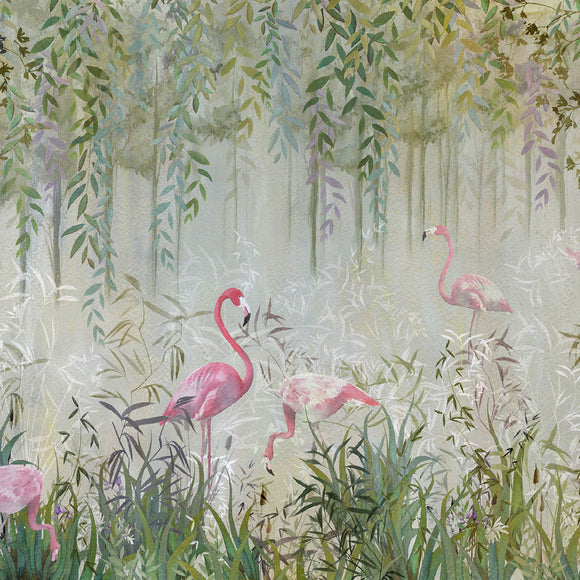 Flamingos Garden Customisable Mural {per m2}