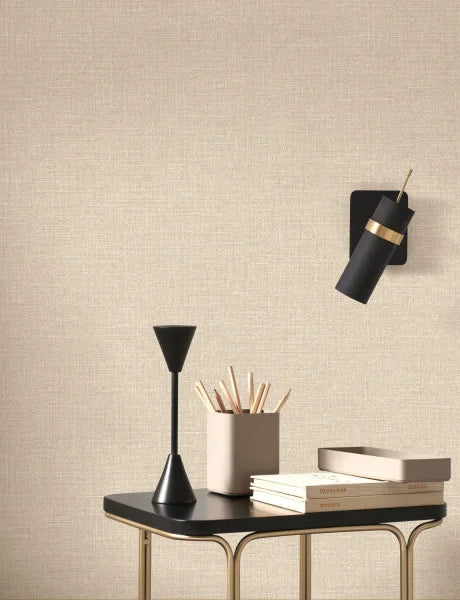 Flax - Plain Wallpaper - Beige Sable