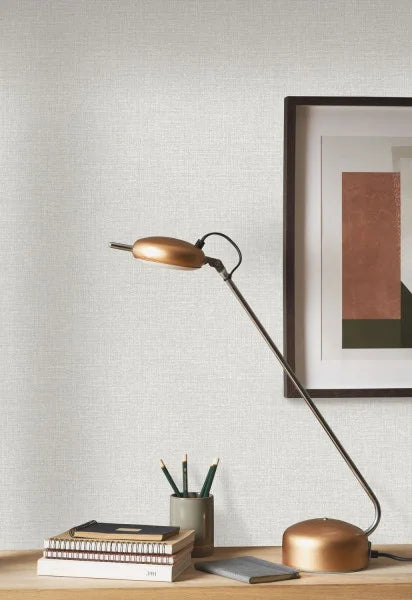 Flax - Plain Wallpaper - Gris Duvet