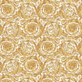 Versace Floral Garland Wallpaper - Gold/Beige