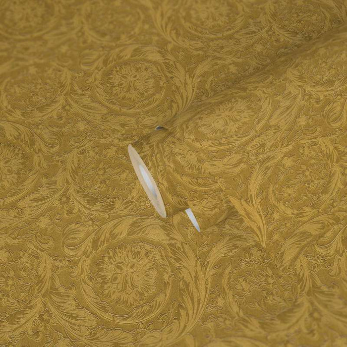 Versace Floral Garland Wallpaper - Gold/Yellow