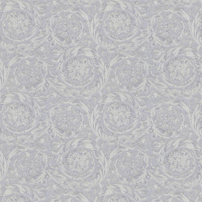 Versace Floral Garland Wallpaper - Silver/Grey