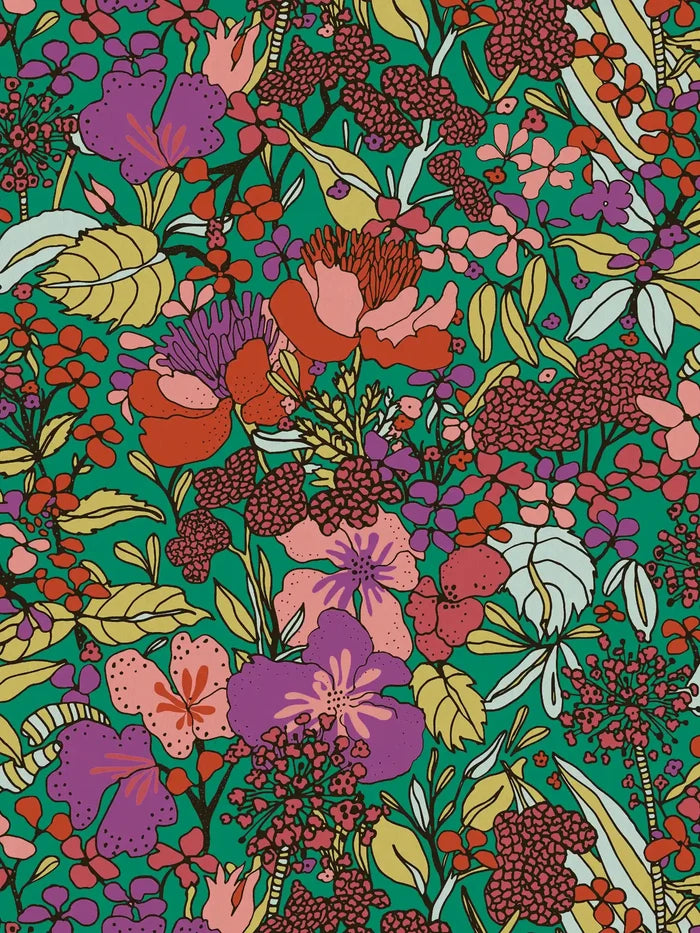 Floral Impression Wallpaper - Green