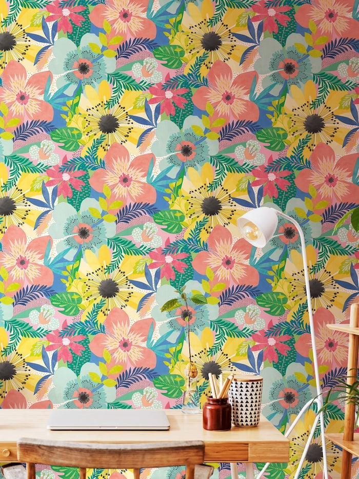 Floral Riot Wallpaper - Ohpopsi - Citrus
