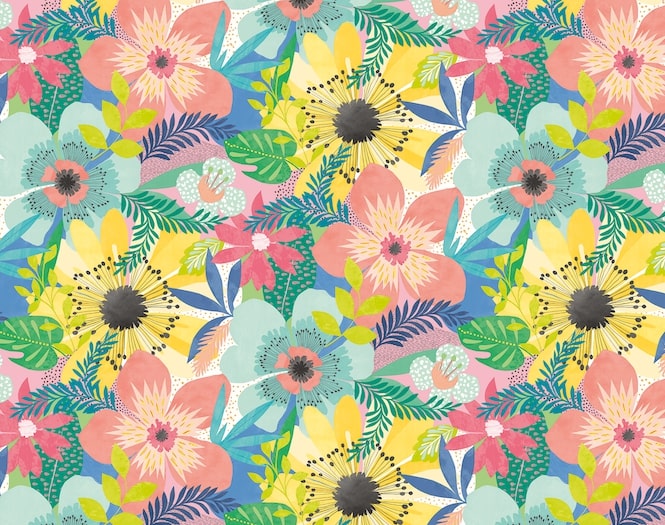 Floral Riot Wallpaper - Ohpopsi - Citrus