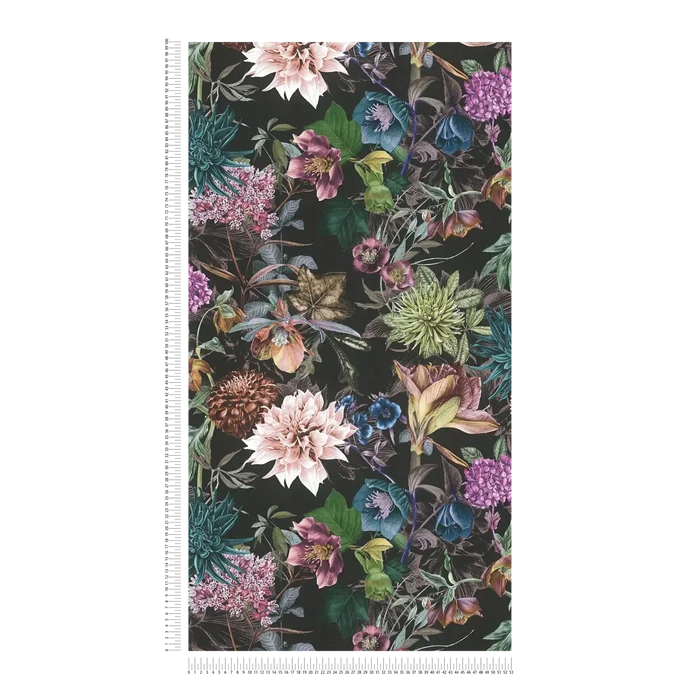 Floral Trails Wallpaper - Black + Multi
