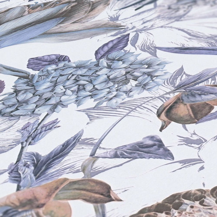 Floral Trails Wallpaper - White + Mauve