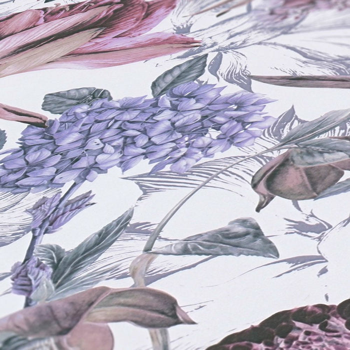 Floral Trails Wallpaper - White + Pink