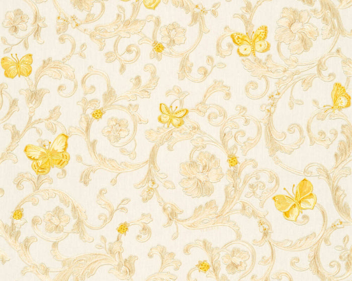 Versace Florals Wallpaper - Gold/Yellow - Discontinuing