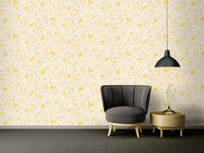 Versace Florals Wallpaper - Gold/Yellow - Discontinuing