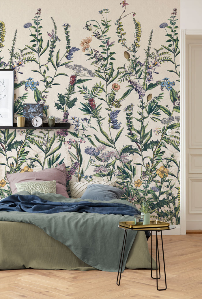 Flowering Herbs - Custom Sized Mural Wallpaper (per m2)