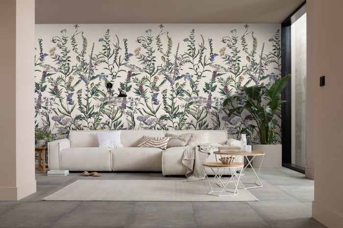 Flowering Herbs - Custom Sized Mural Wallpaper (per m2)