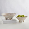 Footed Wooden Bowl