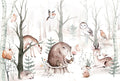 Forest Animal Friends Mural - 260 cm High x 384cm Wide