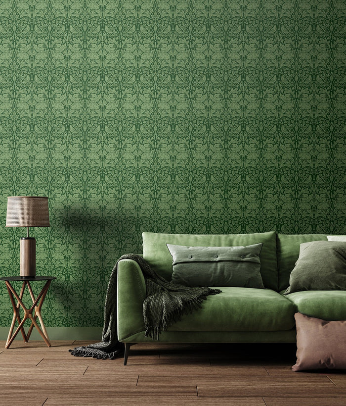 Forest Rabbit Wallpaper - Forest Green