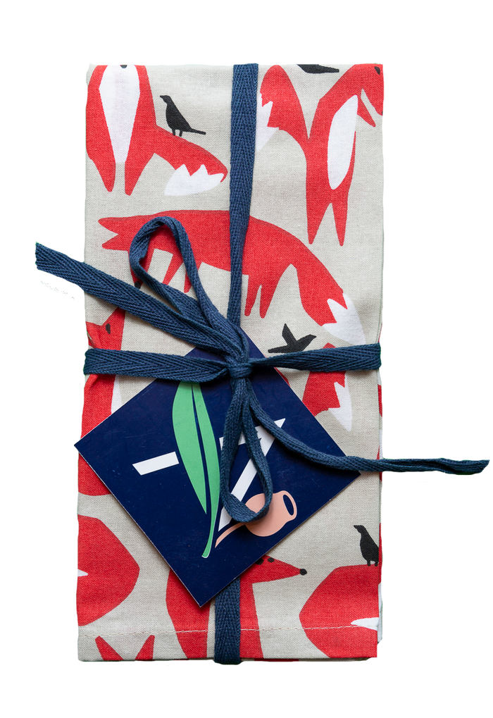 Foxes Cotton Napkins - Allgifts Australia -  (Set of 4)