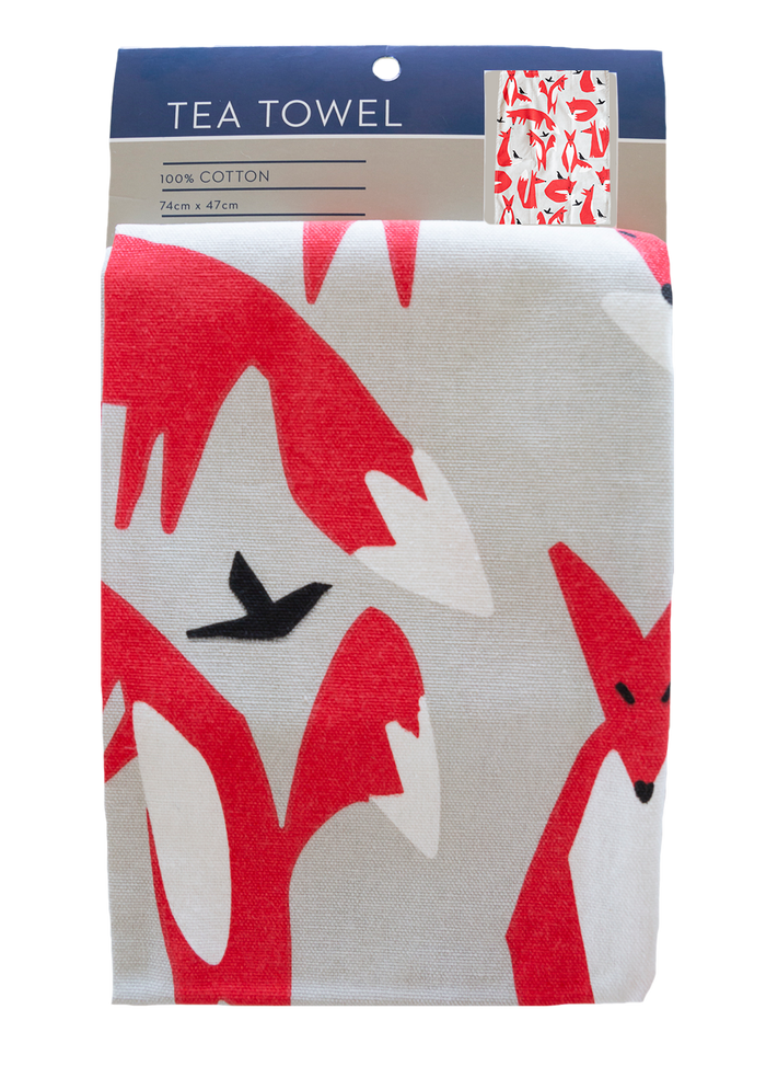 Foxes Tea Towel - Allgifts Australia