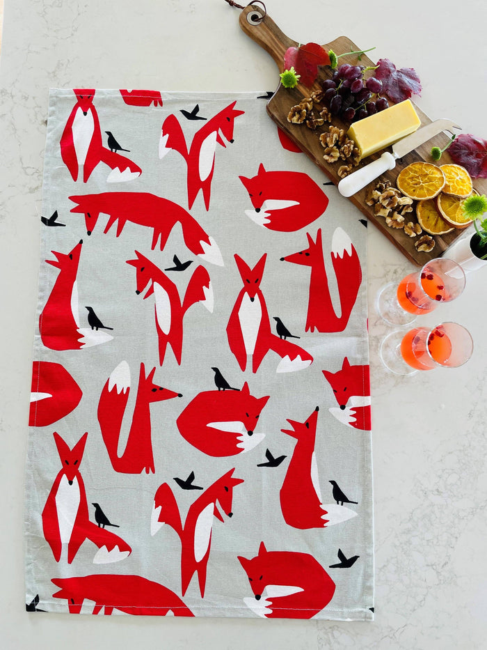 Foxes Tea Towel - Allgifts Australia
