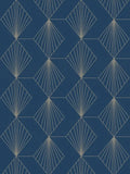 French Affair – Art Deco Wallpaper – Blue Silver