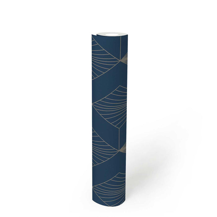 French Affair – Art Deco Wallpaper – Blue Silver