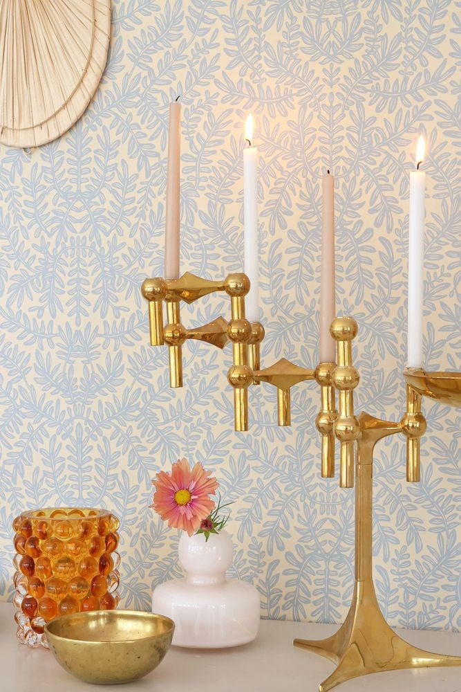 French Blond Wallpaper - Sea Breeze Blue