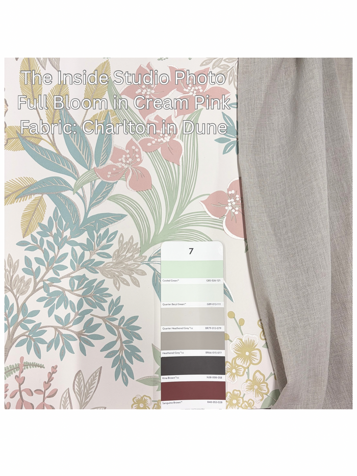 Full Bloom – Metallic Foliage Wallpaper – Cream Pink