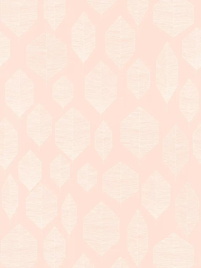 Geo Leaf Vinyl Wallpaper - Peach - Due in January 2027