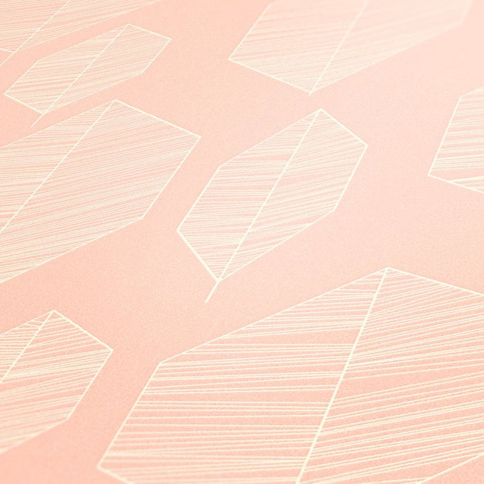 Geo Leaf Vinyl Wallpaper - Peach - Due in January 2027