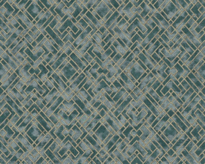 Geo Parquet Wallpaper (Metropolitan Stories 3 Collection) - Green