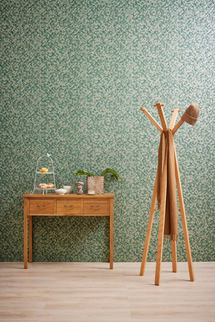 Geo Parquet Wallpaper (Metropolitan Stories 3 Collection) - Green