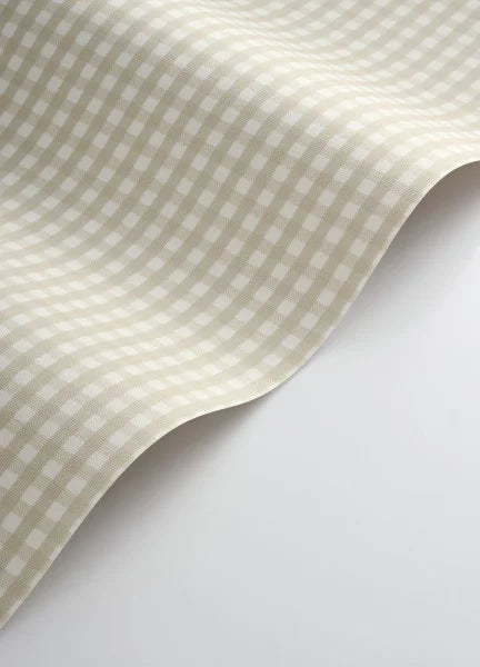 Gingham Charm Wallpaper - Beige Sable