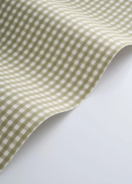 Gingham Charm Wallpaper - Vert Tilleul