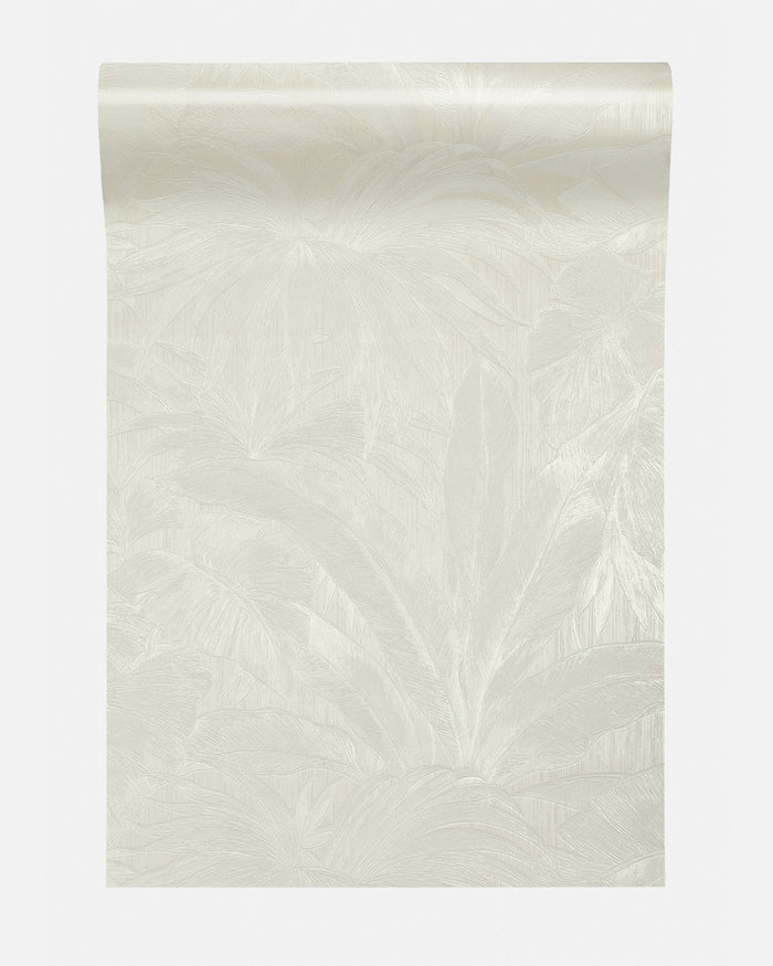 Versace Giungla Palm Leaves Wallpaper - Cream/Silver