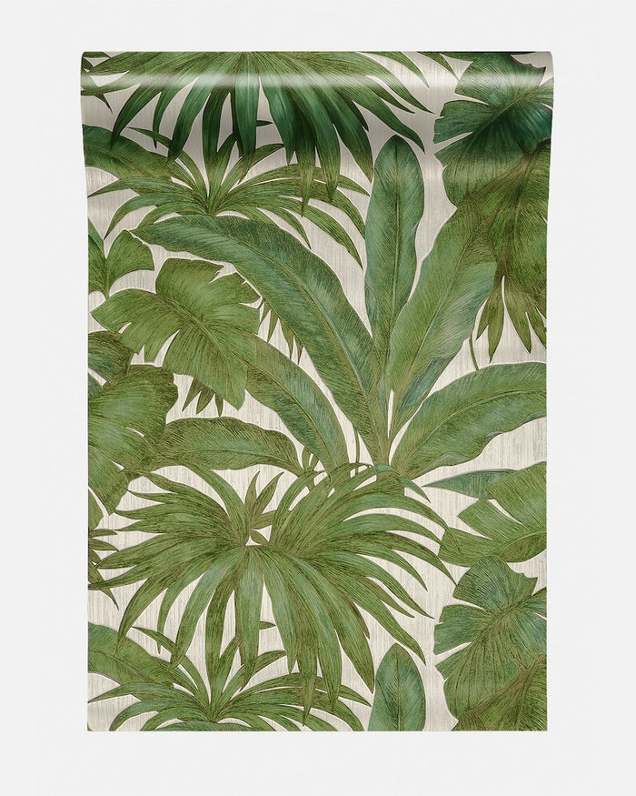 Versace Giungla Palm Leaves Wallpaper - Green/Beige