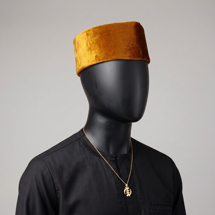 Gold  Velvet Nigerian Cap