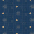 Golden Curves Wallpaper - Midnight Blue