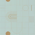 Golden Curves Wallpaper - Smoke Blue