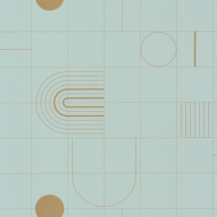 Golden Curves Wallpaper - Smoke Blue