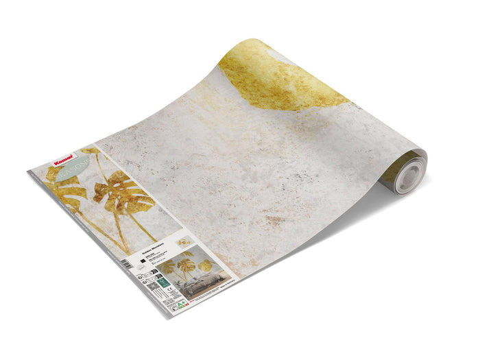 Golden Monstera - Custom Sized Wallpaper Mural (per m2)